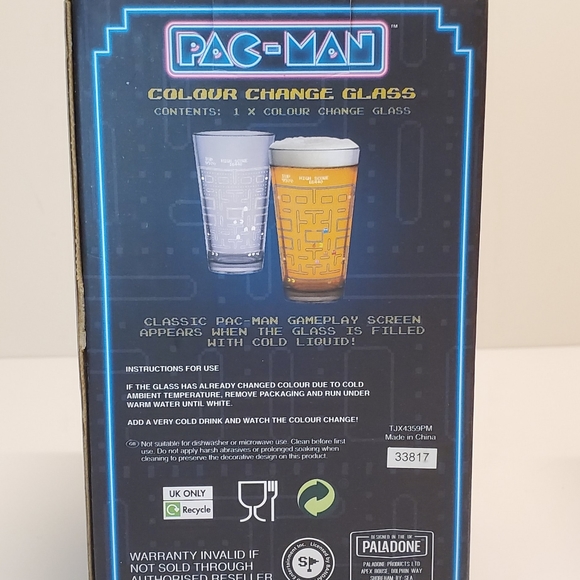 Paladone Pac-Man Colour Changing Glass NEW Retro Arcade - Picture 3 of 3
